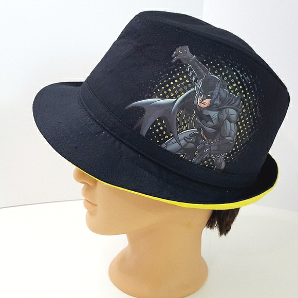 DC Comic💥Marvel Batman Black Yellow Fedora Hat